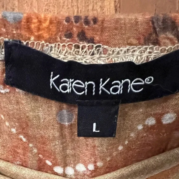 Karen Kane Orange and Brown Full Skirt - Picture 4 of 8